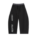 Unisex Plaid Waistband Sweatpants- Black